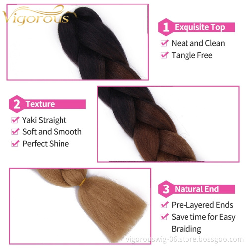 Vigorous Wholesale In Weave Cheap Pre Stretch Jumbo Hair Crochet Braids Extensions For African Hair Synthetic Braiding Hair